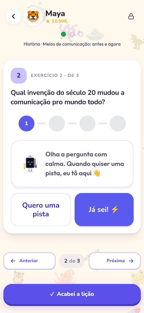 Modo Nino — pedindo uma pista
